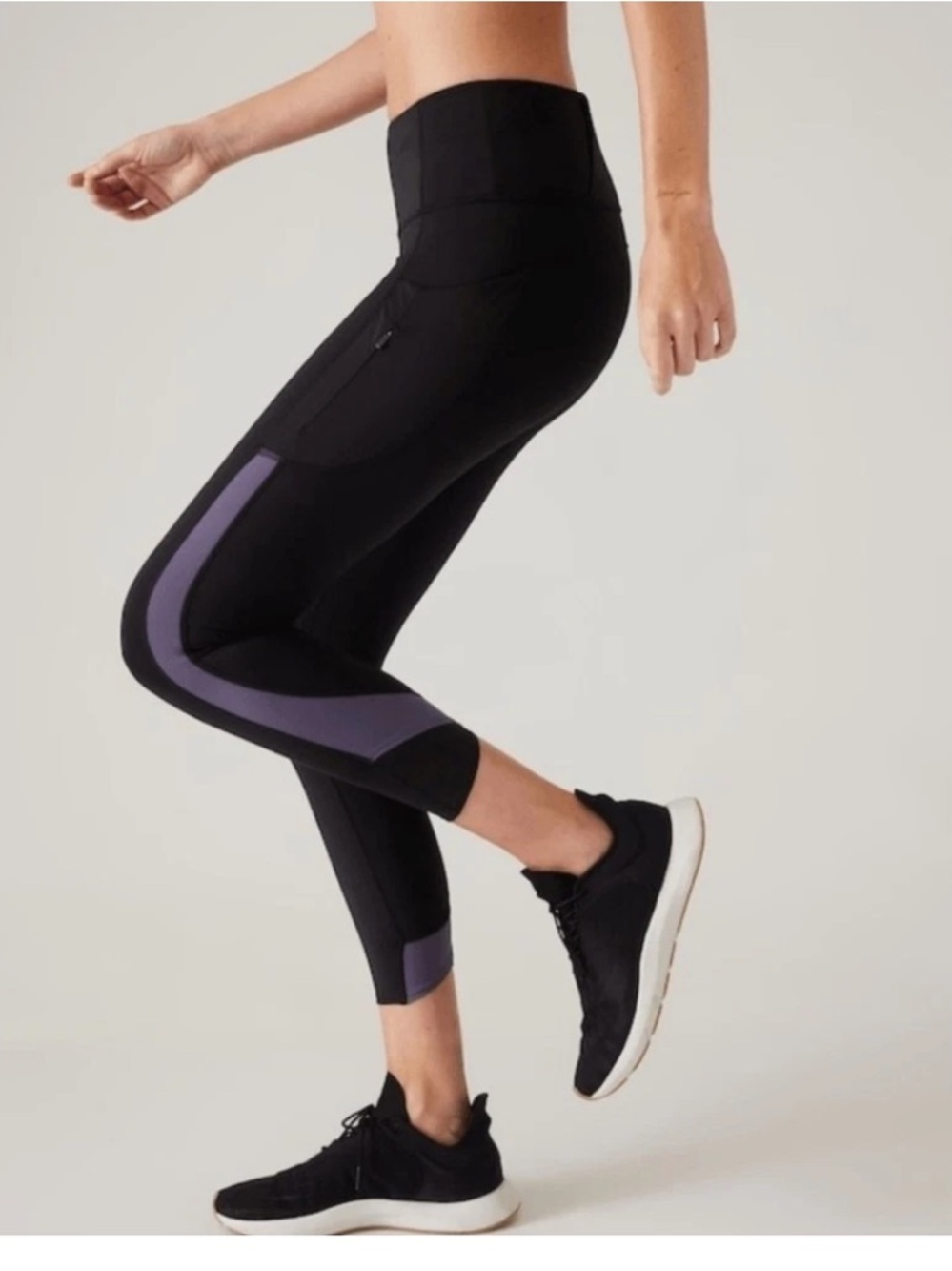 Athleta Ultimate Stash Craft Leggings Black/Purple Colorblock Women’s Sz Small